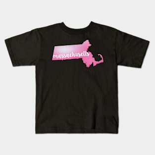 Massachusetts State Pink vector Kids T-Shirt